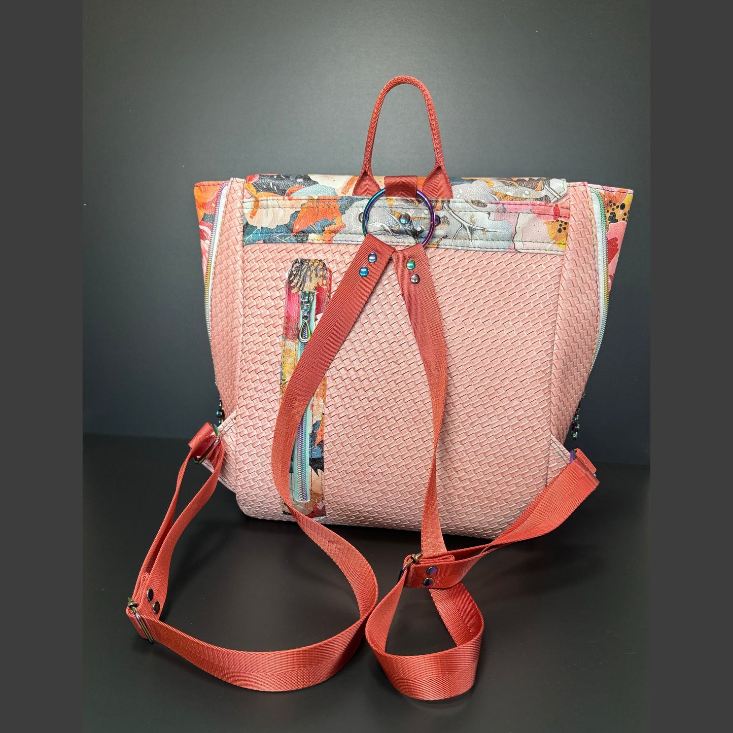 Colorful butterfly print backpack