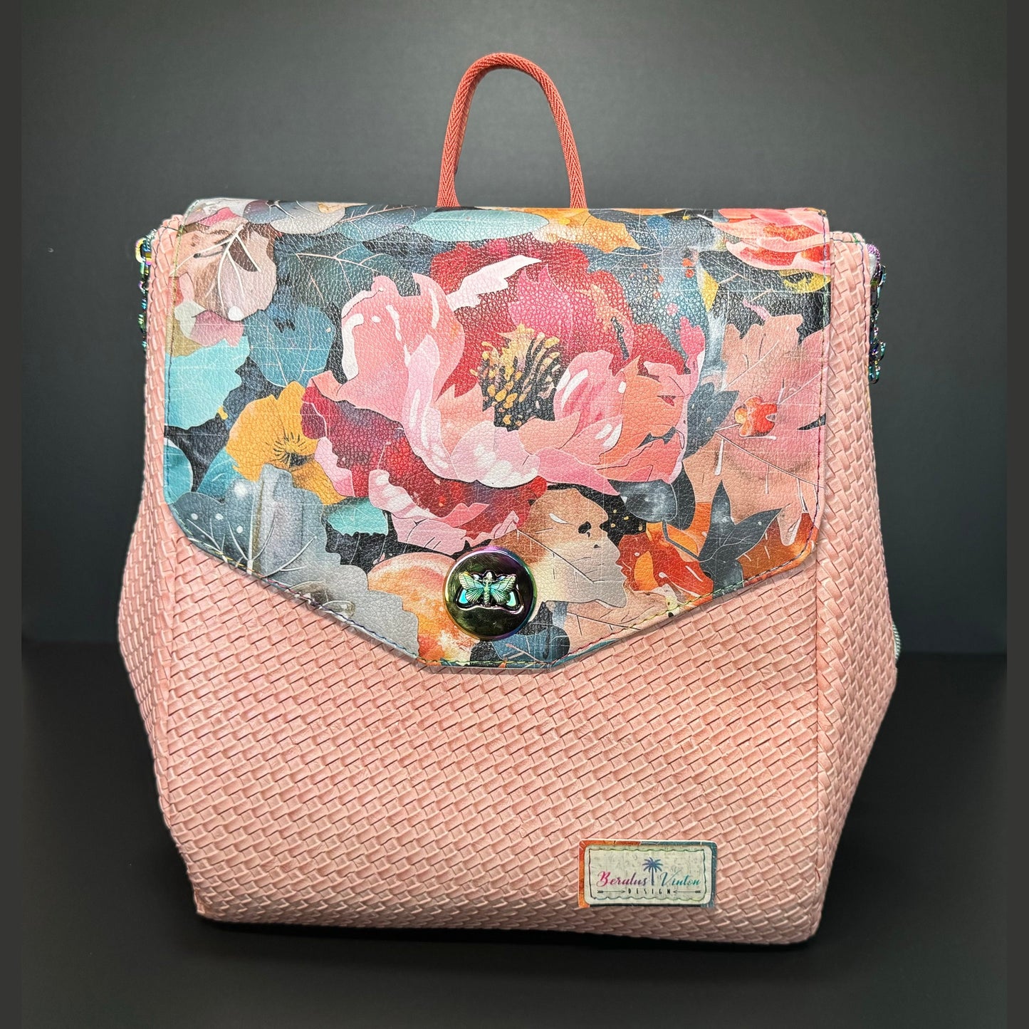 Colorful butterfly print backpack