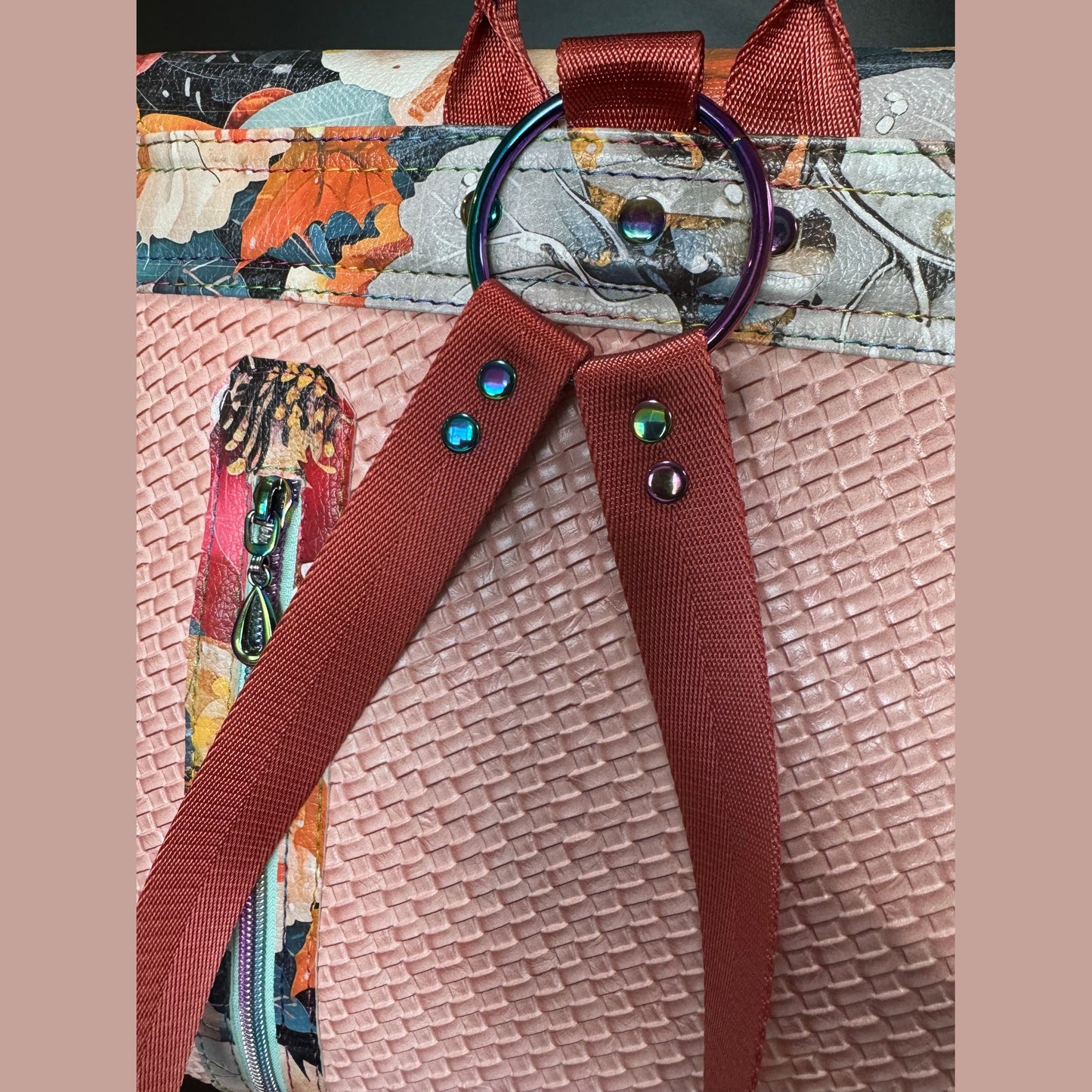 Colorful butterfly print backpack