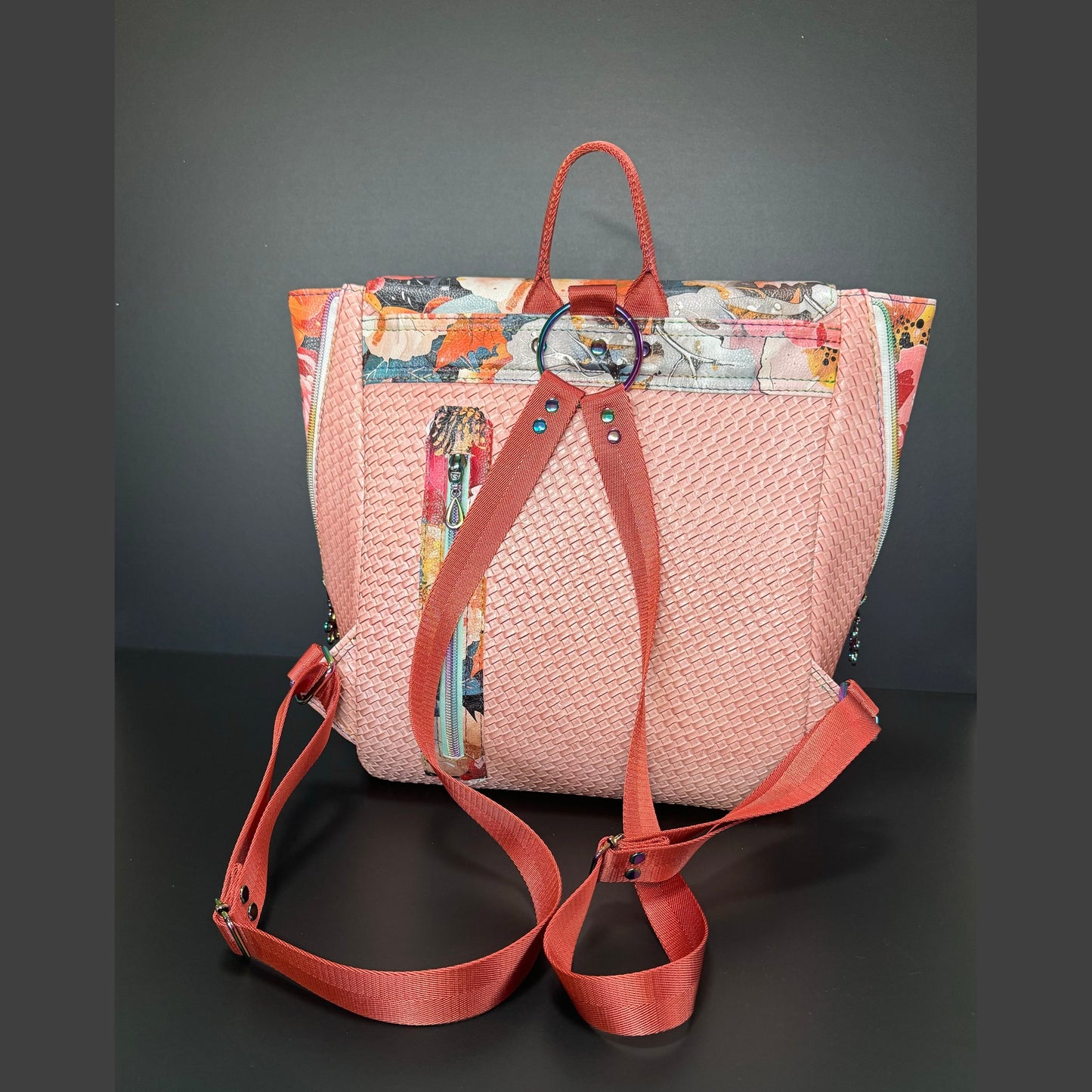 Colorful butterfly print backpack