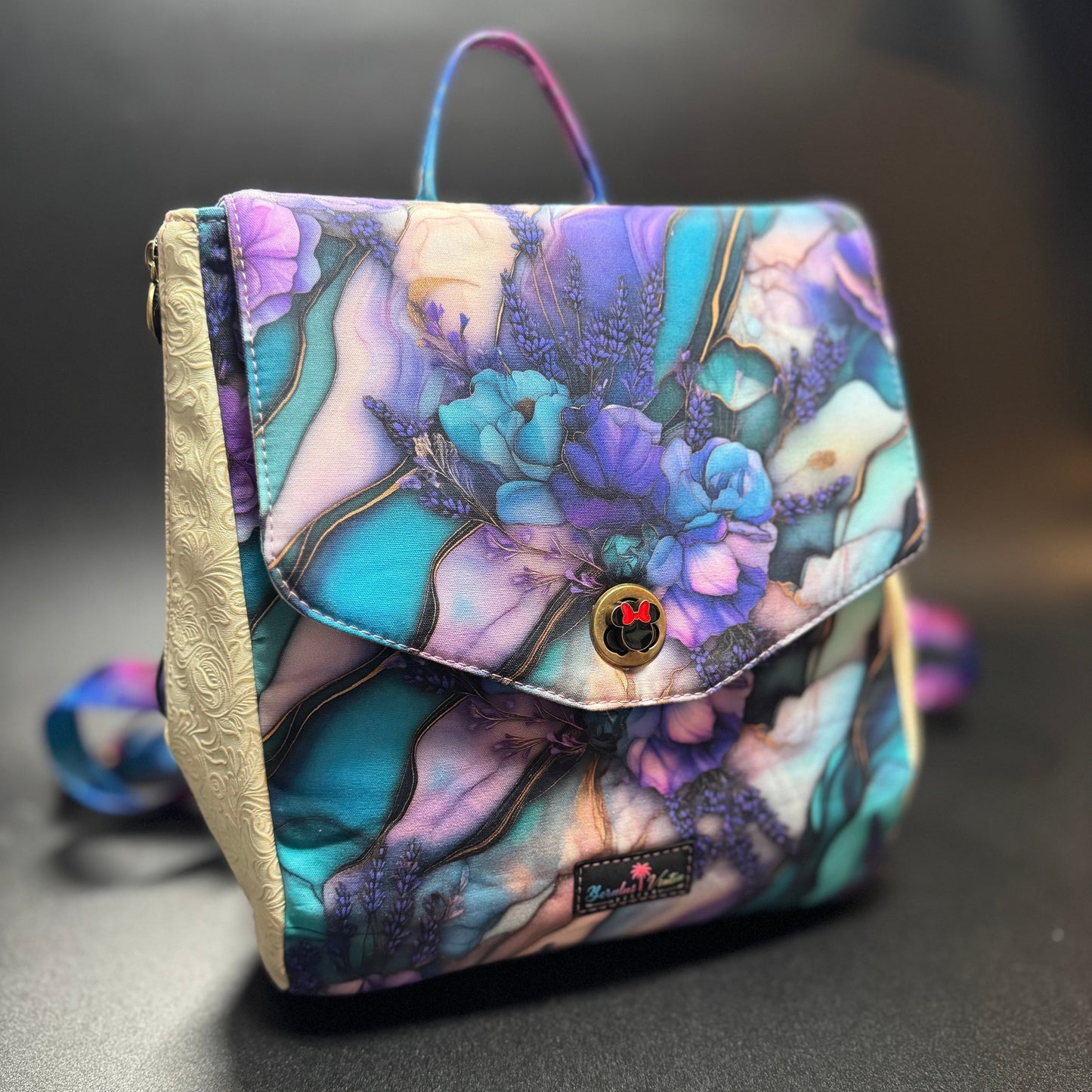 Floral women's backpack purse