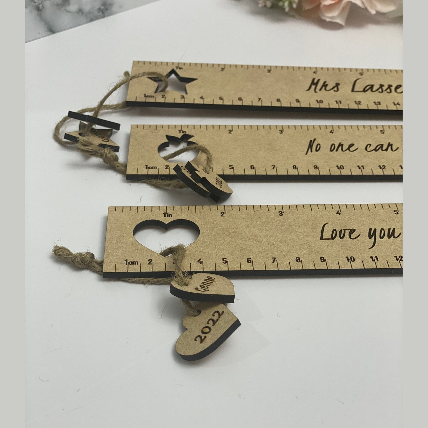 Custom engraved wooden ruler