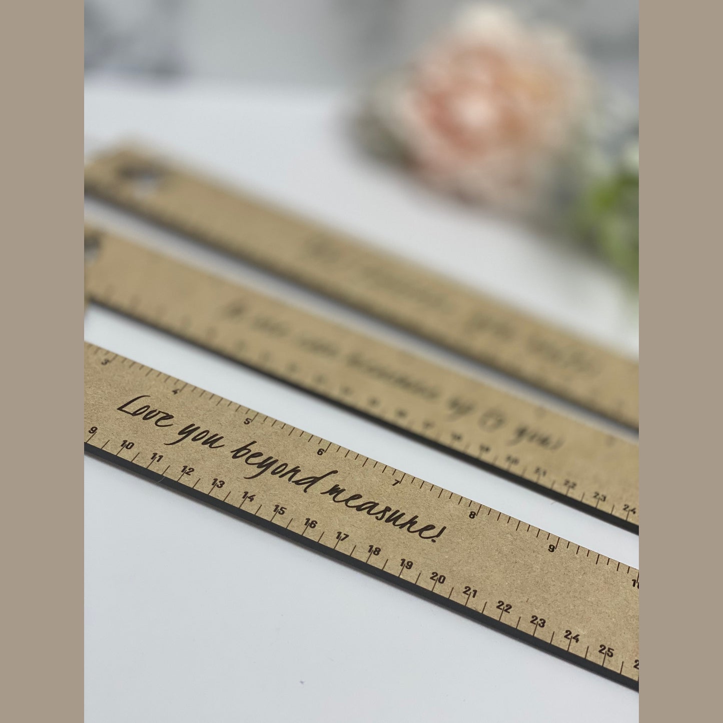 Custom engraved wooden ruler