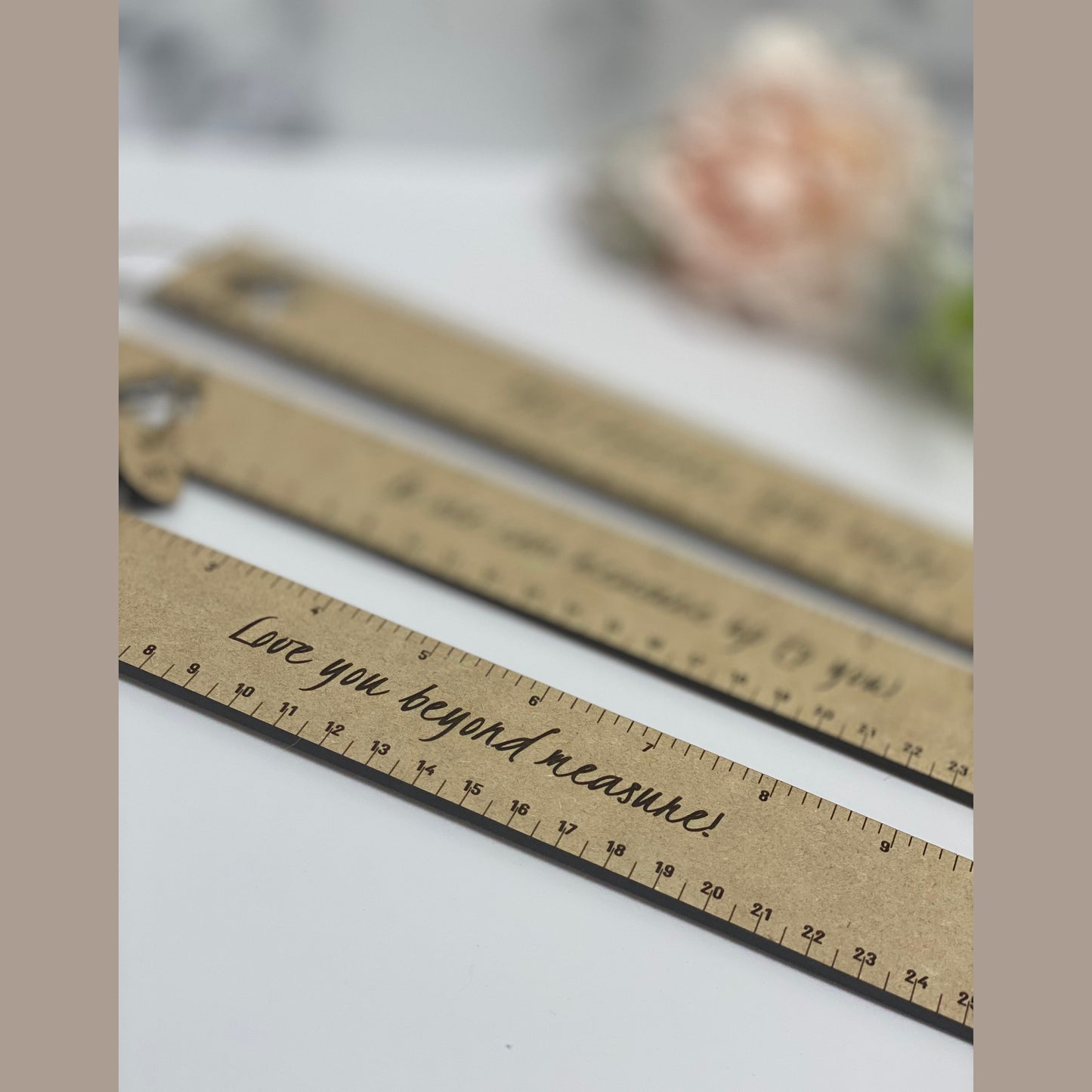 Custom engraved wooden ruler