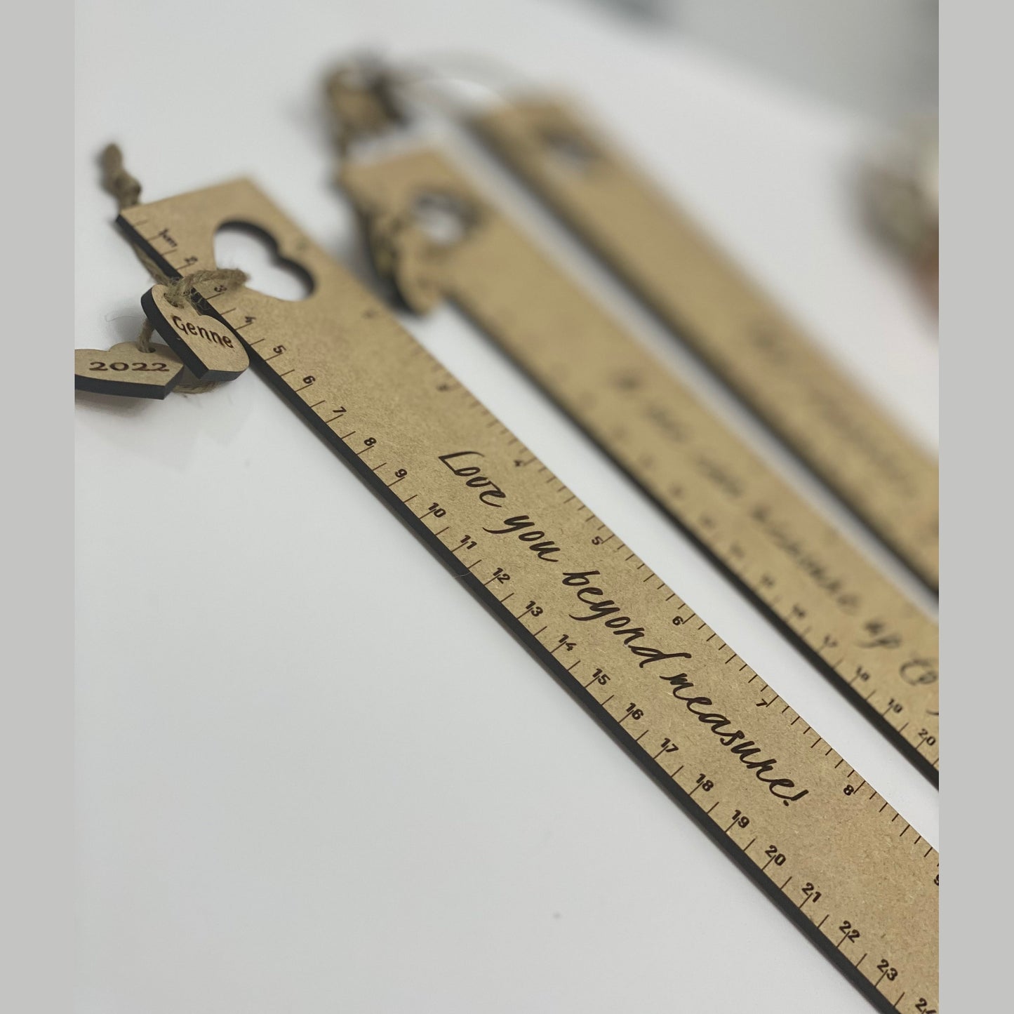 Custom engraved wooden ruler