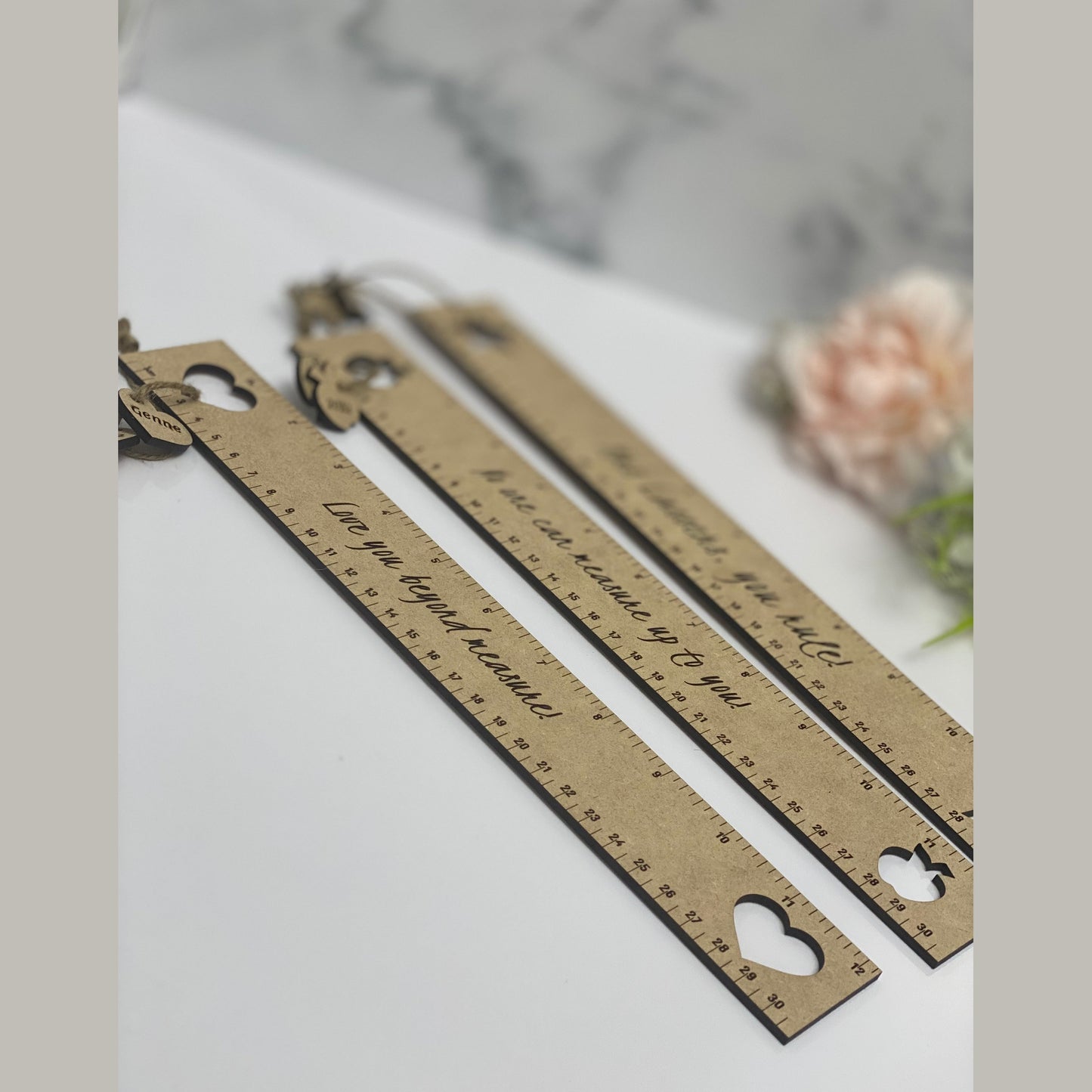 Custom engraved wooden ruler