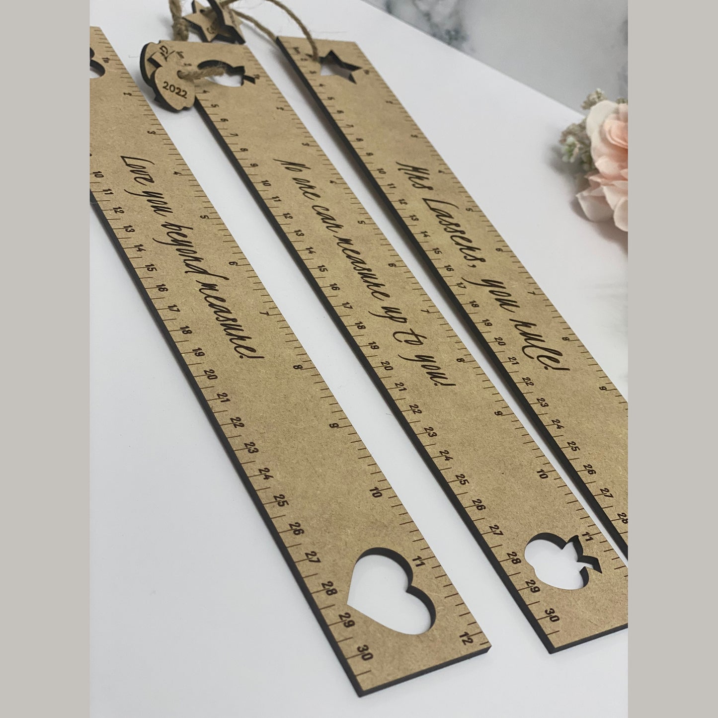 Custom engraved wooden ruler