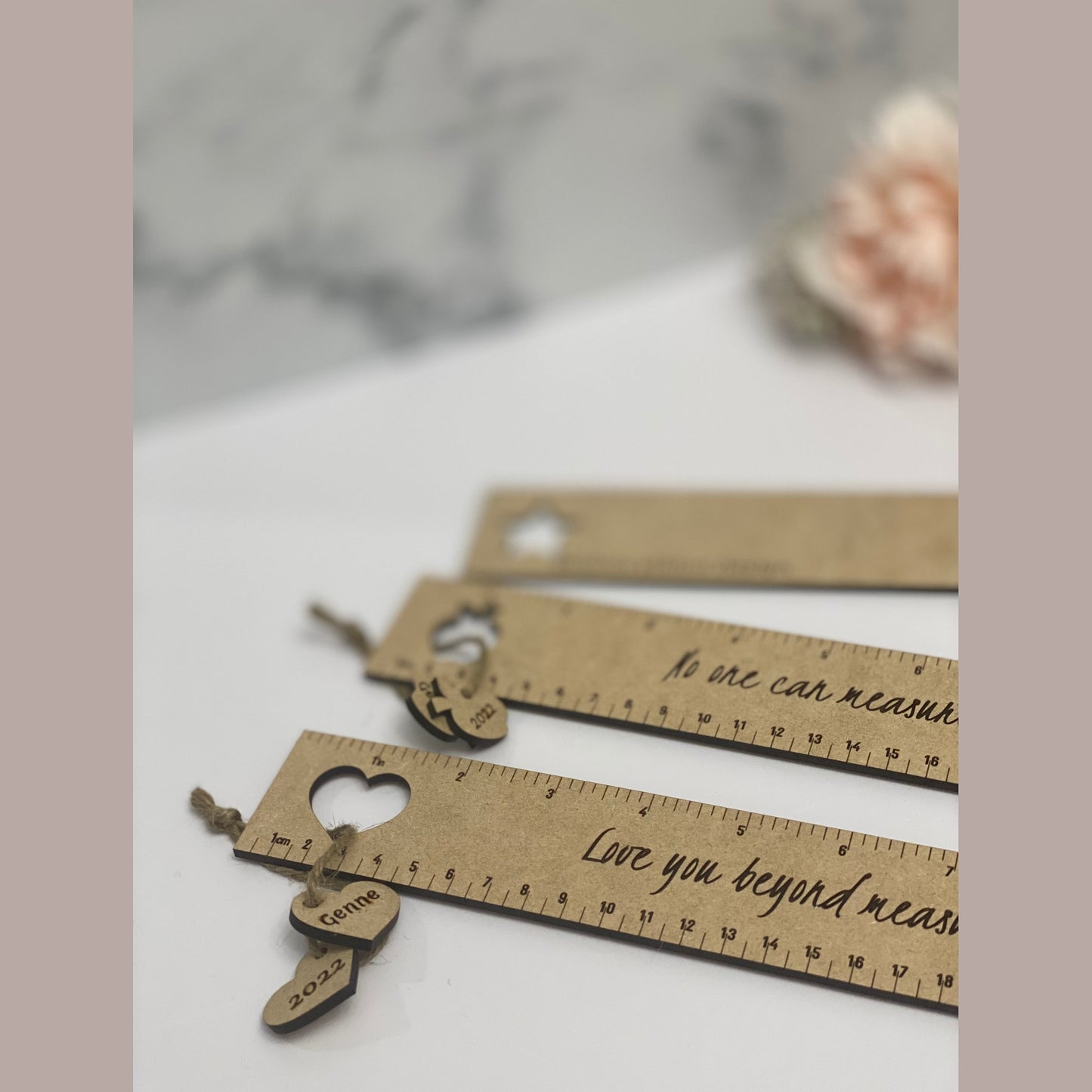 Custom engraved wooden ruler
