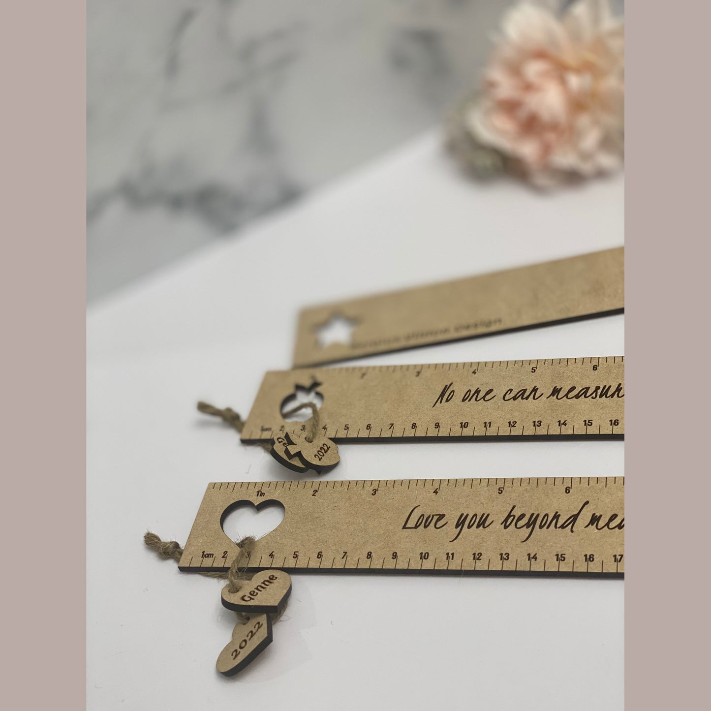 Custom engraved wooden ruler